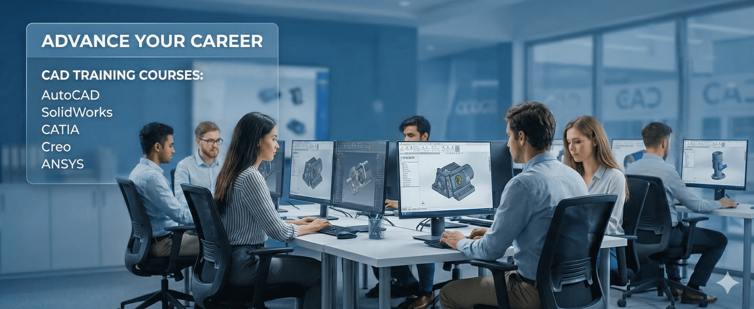 Mechanical CAD training lab at Skyjet Academy Gandhipuram