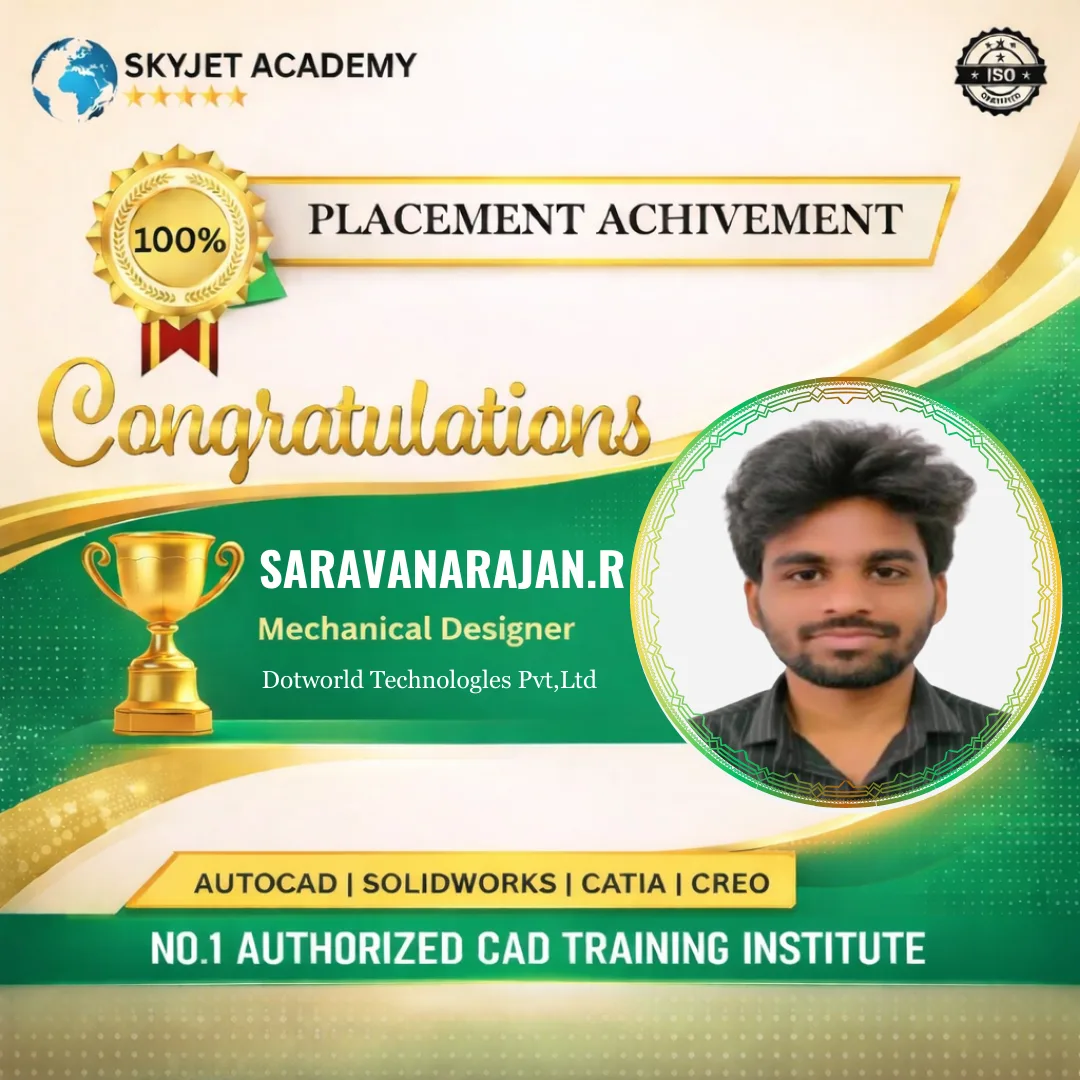 Sheet metal CAD student placed from Skyjet Academy