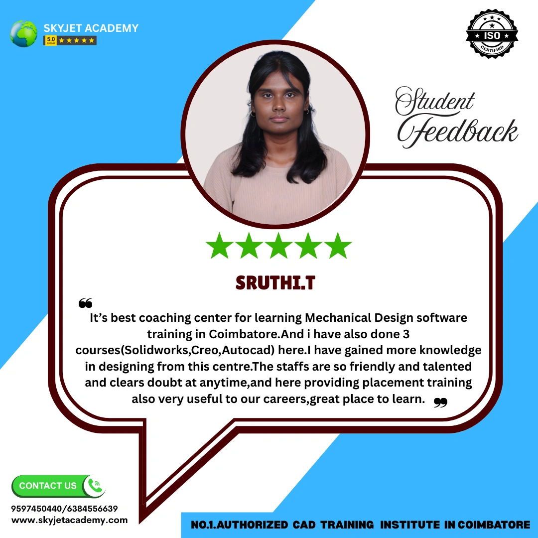 Sruthi T — CATIA course testimonial