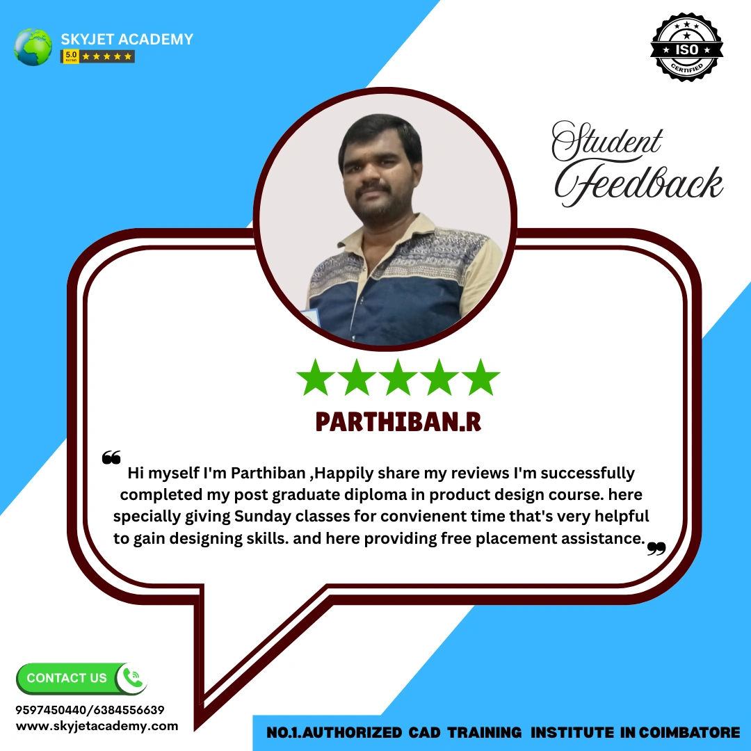 Parthiban R — SolidWorks student testimonial